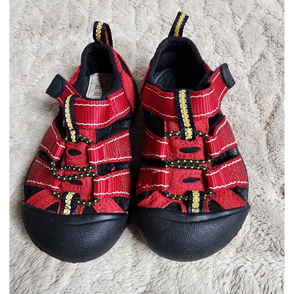 Keen Newport H2 Kids Water Sandals Red Black Hiking Shoes Size 4 Toddler